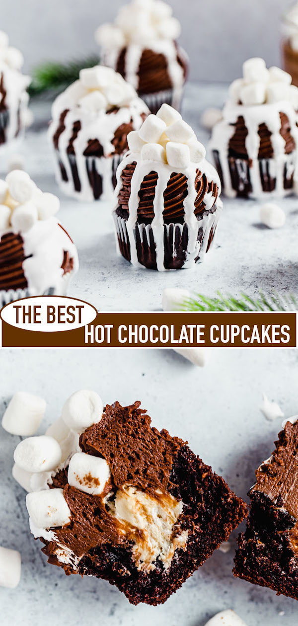 Hot chocolate cupcakes pin image