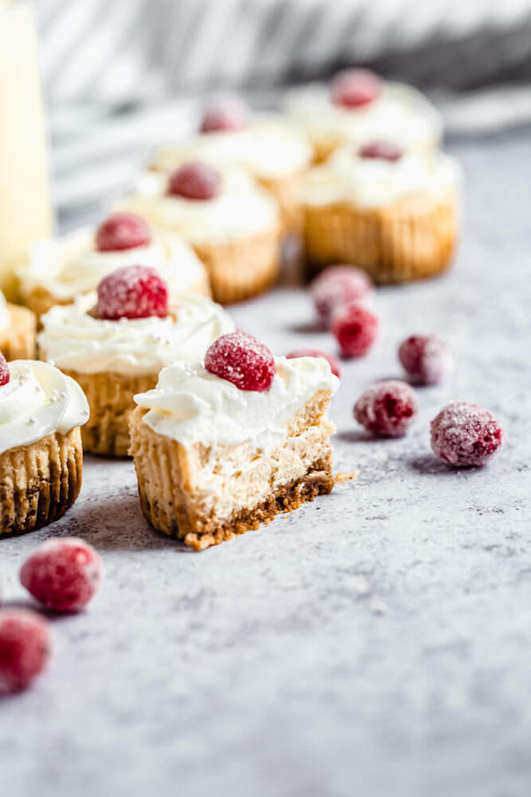 halved mini cheesecake 