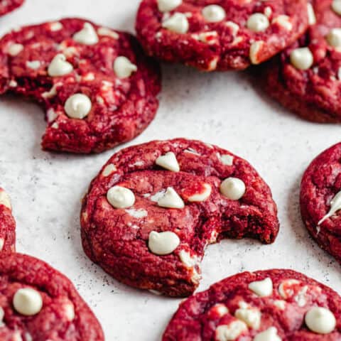 White Chocolate Chip Red Velvet Cookies