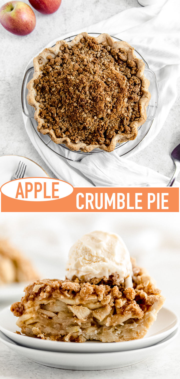 long pin image for apple crumble pie