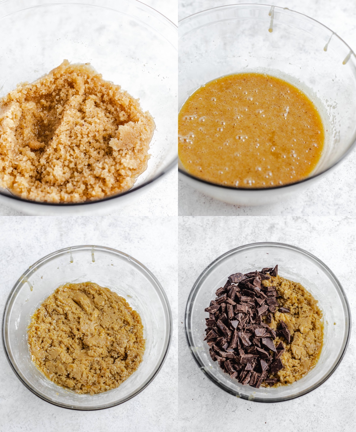 four photo step-by-step collage of how to make brown butter cookies