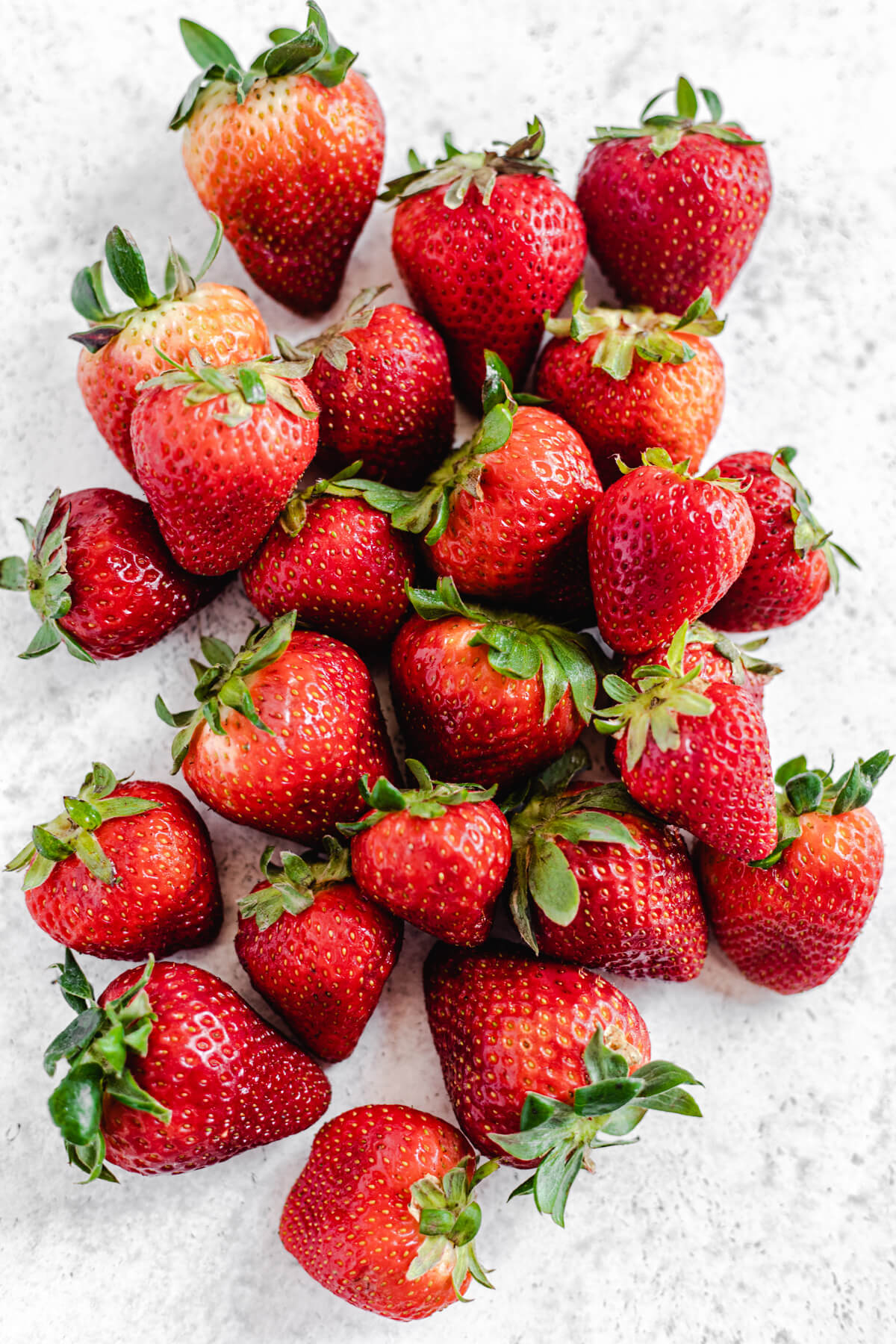 fresh strawberries piled together