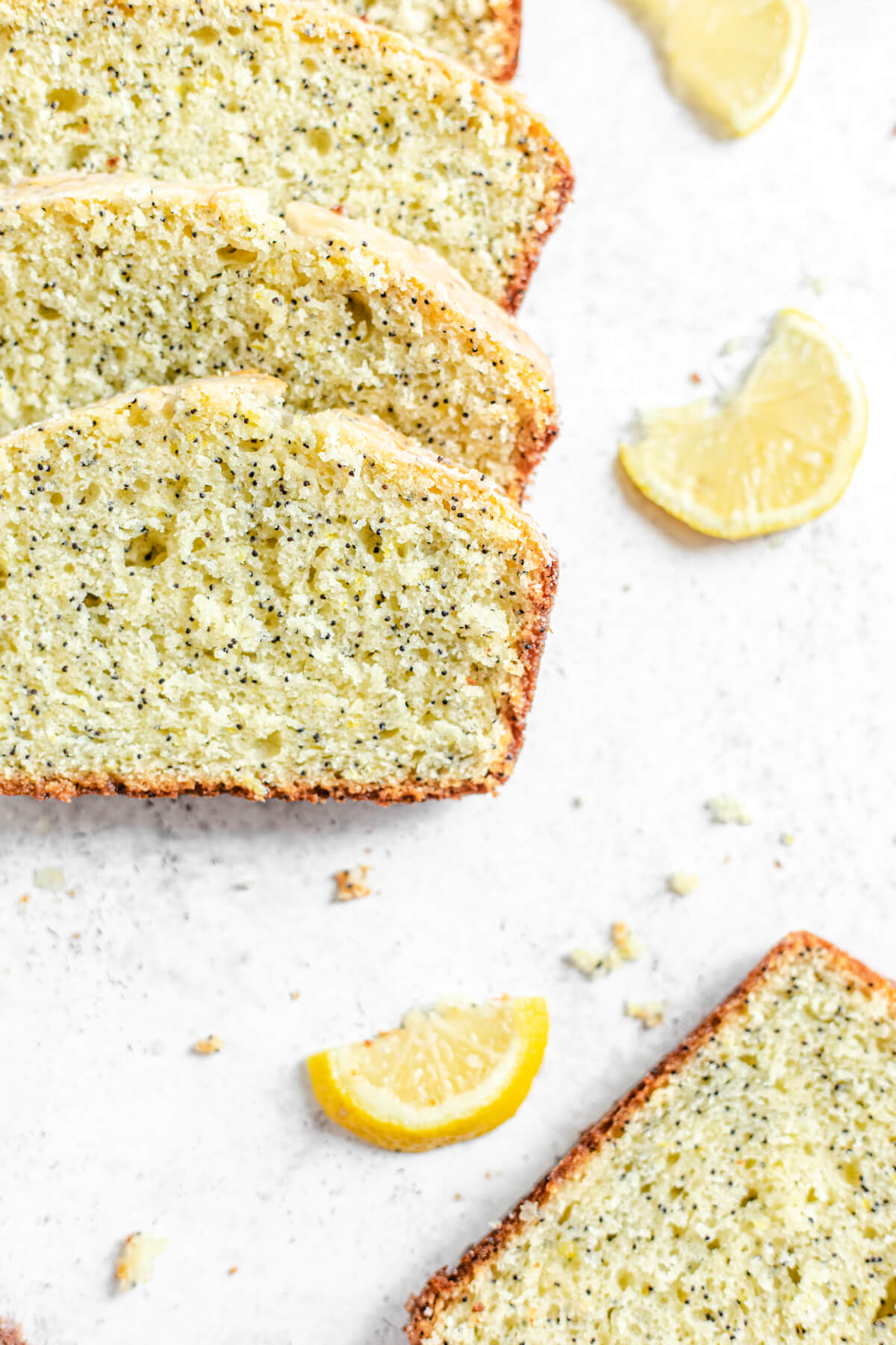 slices of loaf with lemon slices beside them