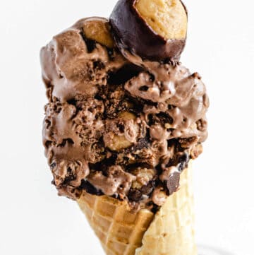 close up of ice cream cone in a glass jar