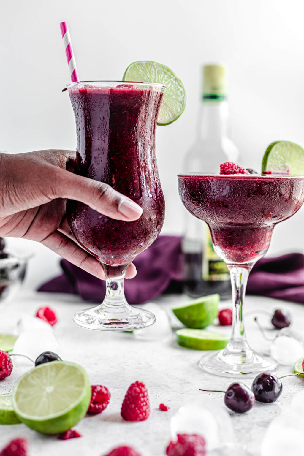 Frozen Cherry Raspberry Daiquiris | Queenslee Appétit