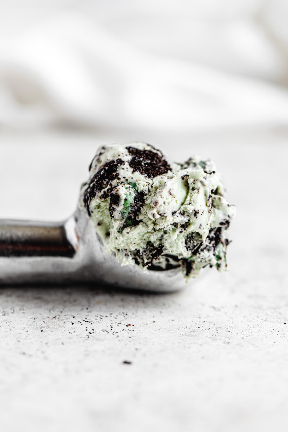 ice cream in an ice cream scoop