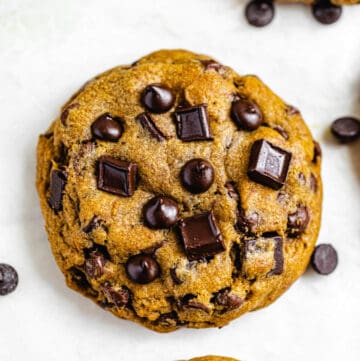 giant chocolate chip cookie close up