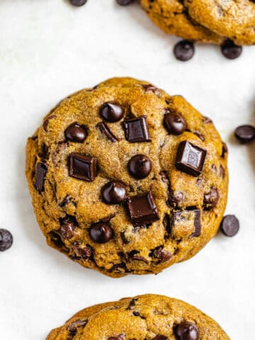 giant chocolate chip cookie close up