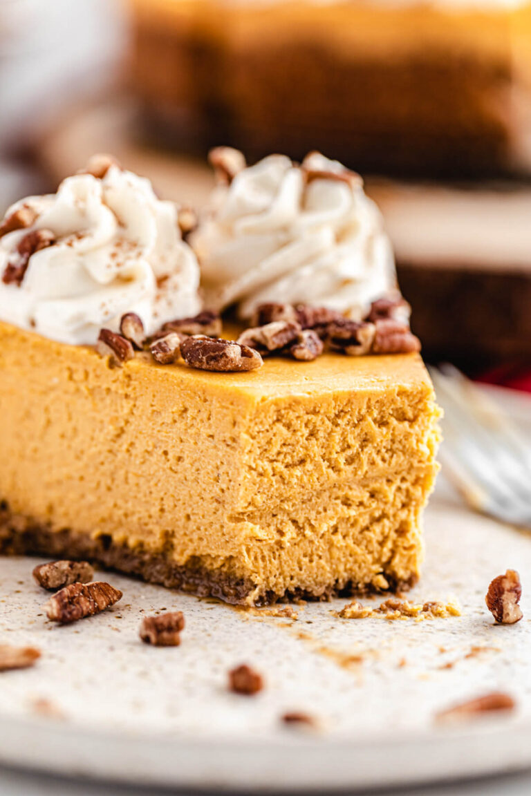 Pumpkin Cheesecake with Gingersnap Crust Recipe Queenslee Appétit