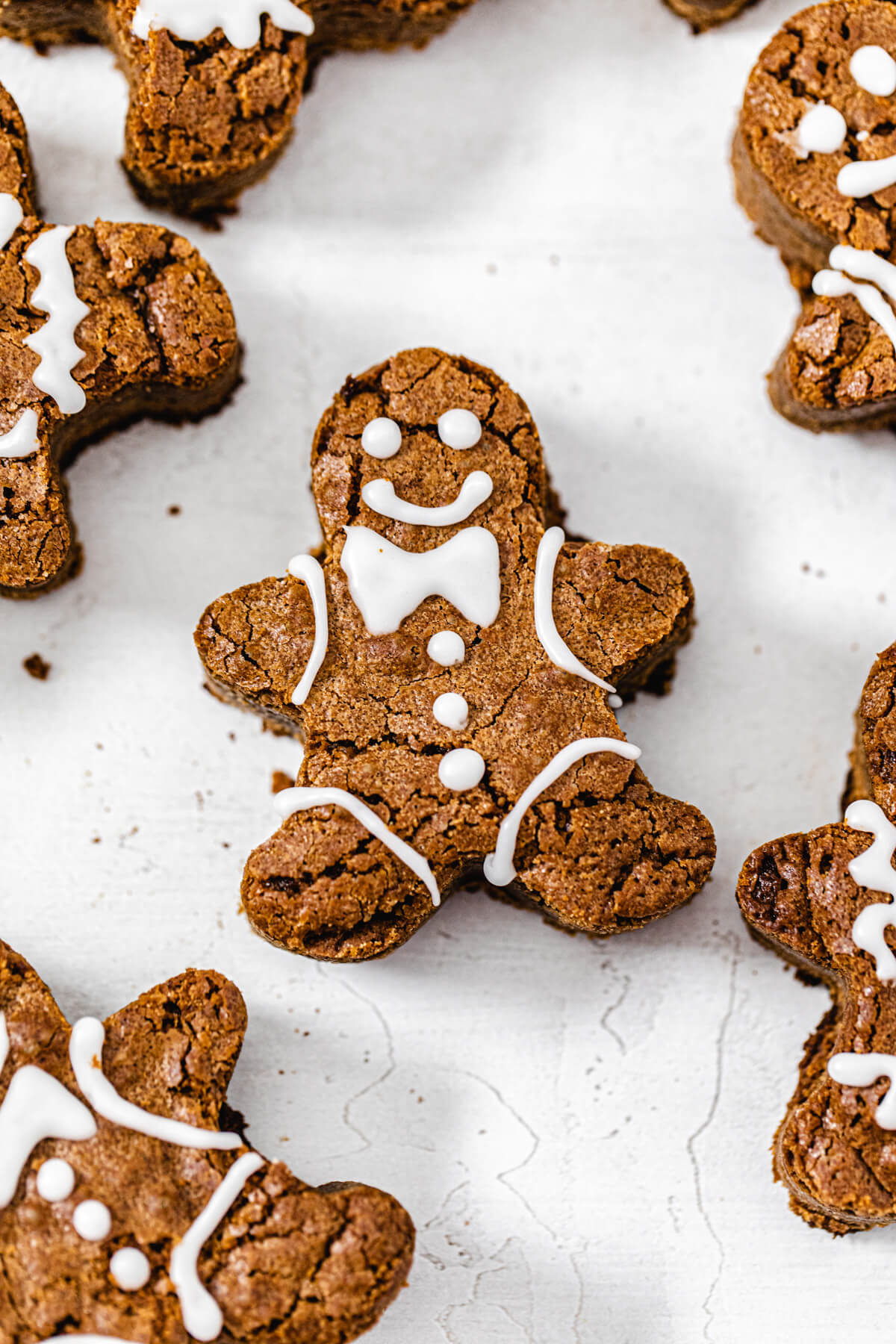 close up of decorated gingerbread man