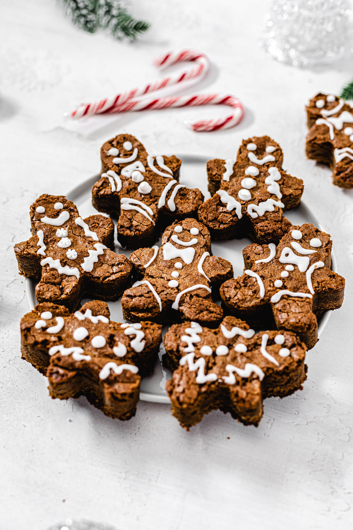 gingerbread men on a white plate