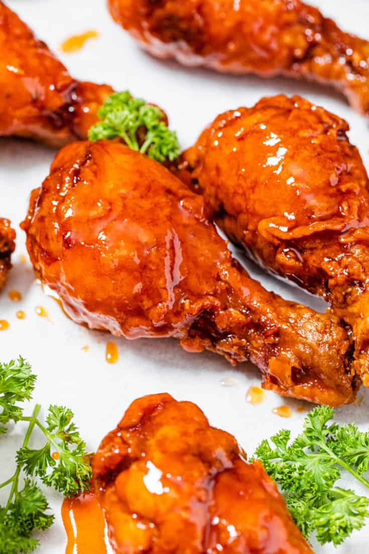 Air Fryer Fried Chicken Thighs with Hot Honey