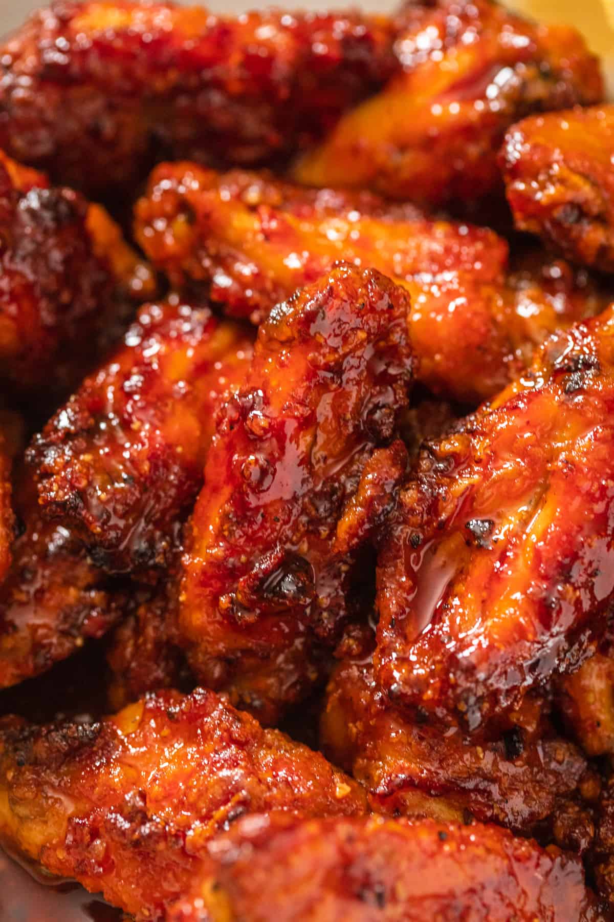 close up of hot chicken wings